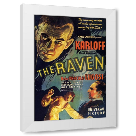The Raven-1935 White Modern Wood Framed Art Print by Vintage Hollywood Archive