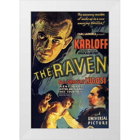 The Raven-1935 White Modern Wood Framed Art Print by Vintage Hollywood Archive