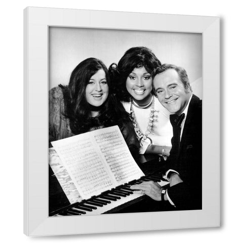 Cass Elliot-Diahann Carroll-Jack Lemmon-1973 White Modern Wood Framed Art Print by Vintage Music Archive