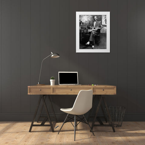 Charley Patton-1929 White Modern Wood Framed Art Print by Vintage Music Archive