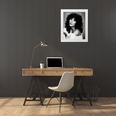 Cher Casablanca White Modern Wood Framed Art Print by Vintage Music Archive