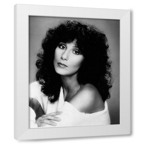 Cher Casablanca White Modern Wood Framed Art Print by Vintage Music Archive