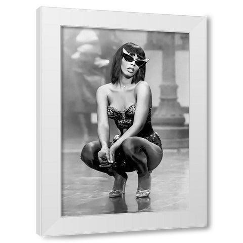 Donna Summer-1980 White Modern Wood Framed Art Print by Vintage Music Archive