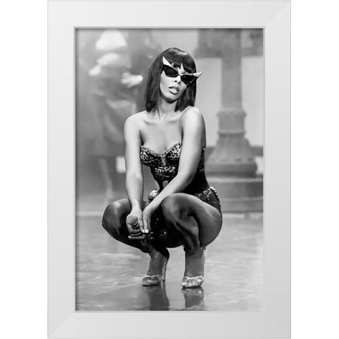 Donna Summer-1980 White Modern Wood Framed Art Print by Vintage Music Archive