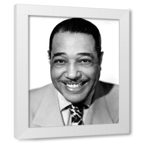 Duke Ellington White Modern Wood Framed Art Print by Vintage Music Archive