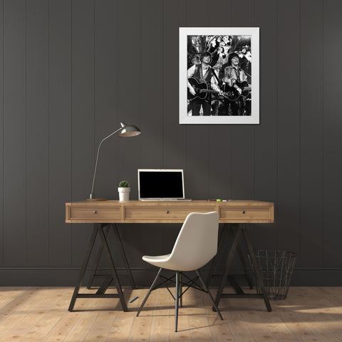 Everly Brothers-1970 White Modern Wood Framed Art Print by Vintage Music Archive