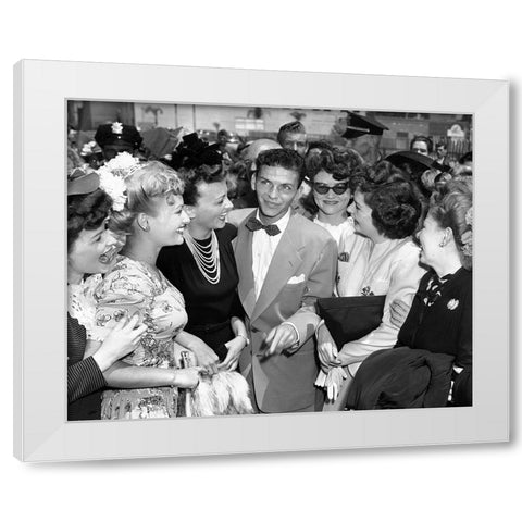 Frank Sinatra-1943 White Modern Wood Framed Art Print by Vintage Music Archive