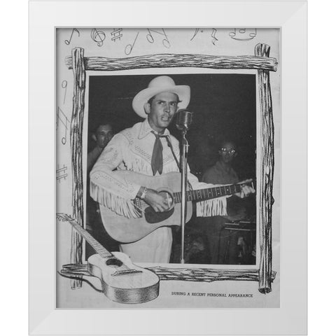 Hank Williams White Modern Wood Framed Art Print by Vintage Music Archive