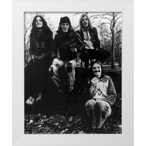 Humble Pie-1974 White Modern Wood Framed Art Print by Vintage Music Archive