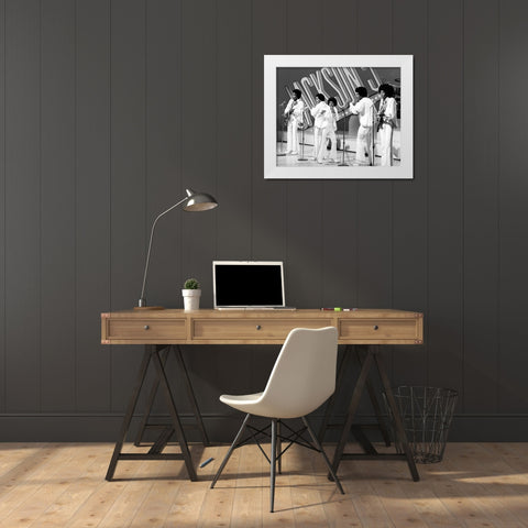 The Jackson 5-1972 White Modern Wood Framed Art Print by Vintage Music Archive