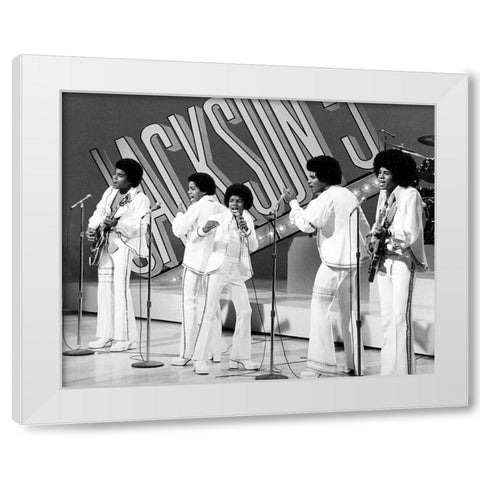 The Jackson 5-1972 White Modern Wood Framed Art Print by Vintage Music Archive