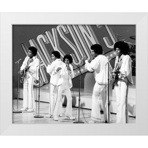 The Jackson 5-1972 White Modern Wood Framed Art Print by Vintage Music Archive