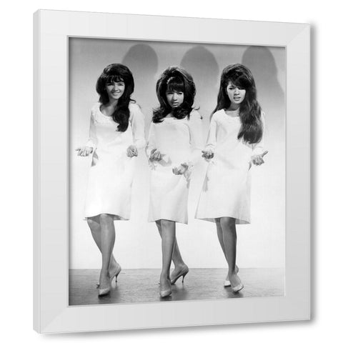 The Ronettes White Modern Wood Framed Art Print by Vintage Music Archive