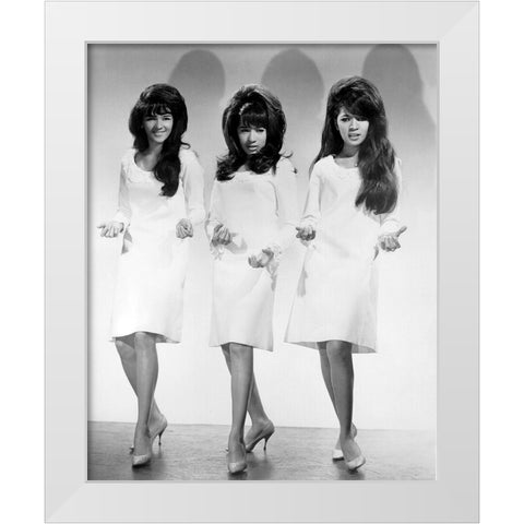 The Ronettes White Modern Wood Framed Art Print by Vintage Music Archive