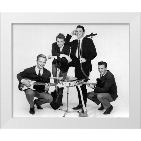 The Esquires White Modern Wood Framed Art Print by Vintage Music Archive