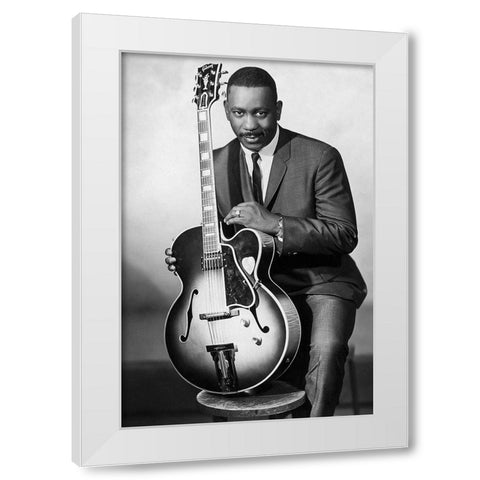 Wes Montgomery-1960s White Modern Wood Framed Art Print by Vintage Music Archive