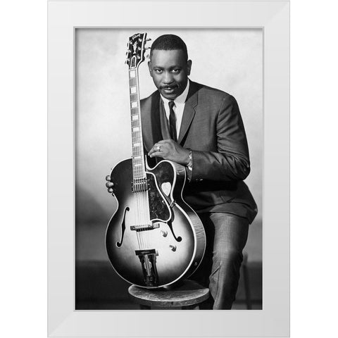Wes Montgomery-1960s White Modern Wood Framed Art Print by Vintage Music Archive