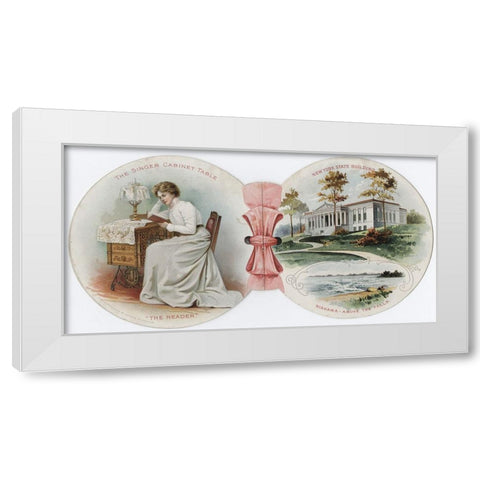 Singer ad 5 White Modern Wood Framed Art Print by Worlds Fair Posters