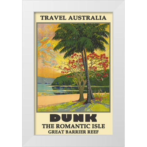 Australia Vintage Poster White Modern Wood Framed Art Print by Vintage Travel Posters