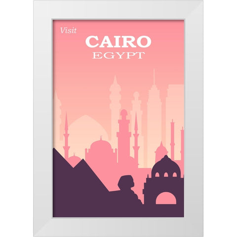 Cairo Travel Poster White Modern Wood Framed Art Print by Vintage Travel Posters