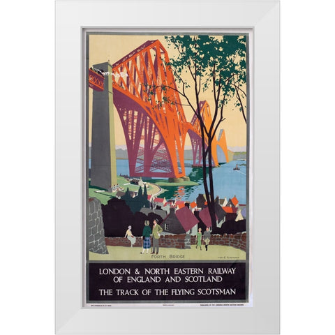 Scotland Travel White Modern Wood Framed Art Print by Vintage Travel Posters