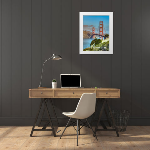 San Francisco Travel Poster White Modern Wood Framed Art Print by Vintage Travel Posters
