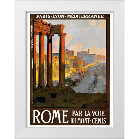 Travel Poster Rome White Modern Wood Framed Art Print by Vintage Travel Posters