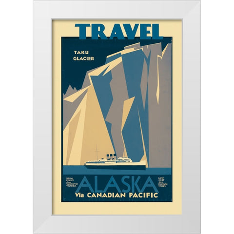 Alaska Vintage Travel Poster White Modern Wood Framed Art Print by Vintage Travel Posters