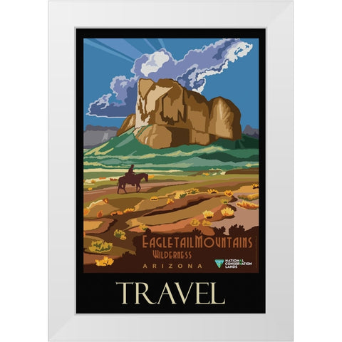 Arizona Eagle Tail Mountains Poster White Modern Wood Framed Art Print by Vintage Travel Posters