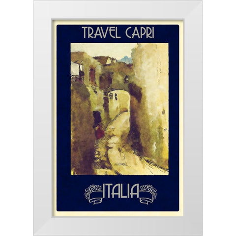 Vintage Capri Poster White Modern Wood Framed Art Print by Vintage Travel Posters
