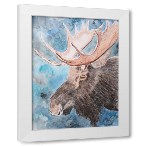 Moose Memories White Modern Wood Framed Art Print by Derr, Wynn