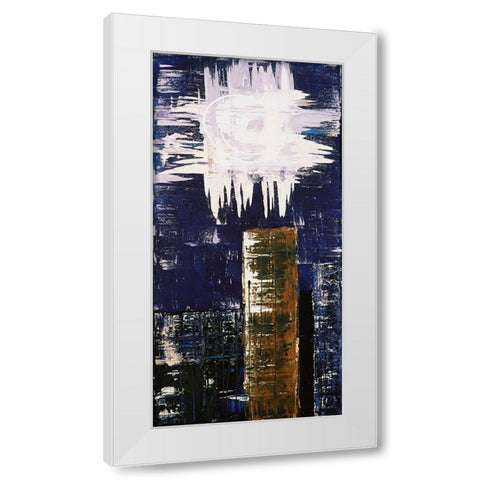 Spiral Moon White Modern Wood Framed Art Print by Clement, Diane