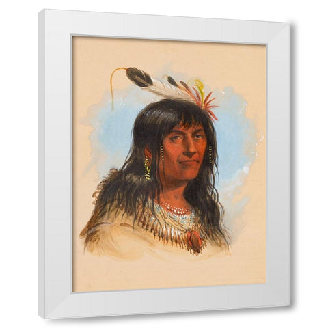 Big Bowl, a Crow Chief White Modern Wood Framed Art Print by Miller, Alfred Jacob