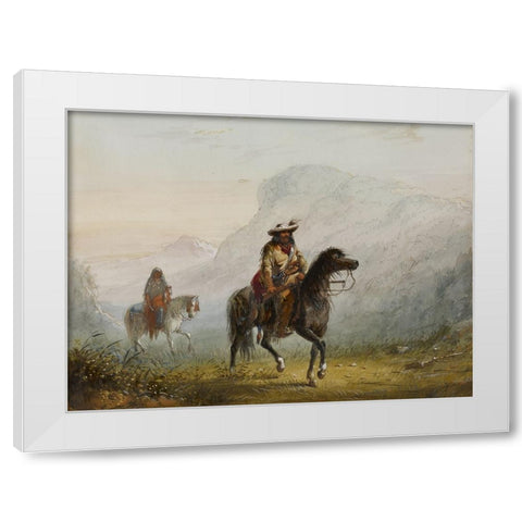 Bourgeois White Modern Wood Framed Art Print by Miller, Alfred Jacob