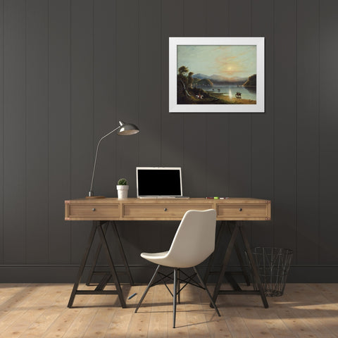 Green River White Modern Wood Framed Art Print by Miller, Alfred Jacob