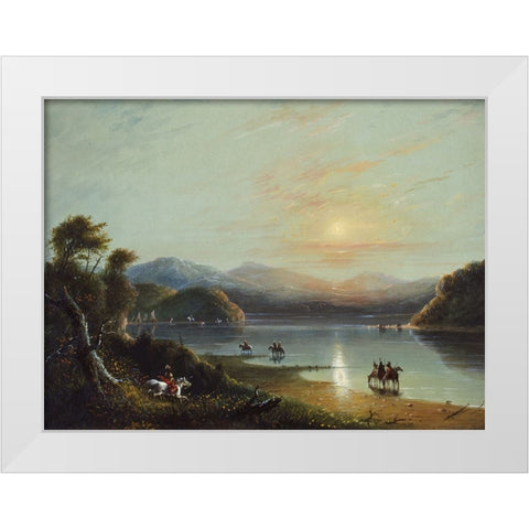 Green River White Modern Wood Framed Art Print by Miller, Alfred Jacob