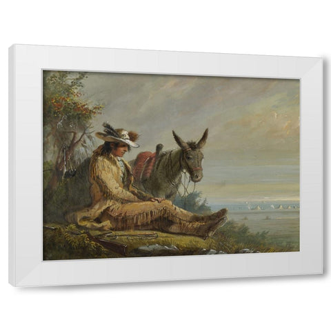 Pierre White Modern Wood Framed Art Print by Miller, Alfred Jacob