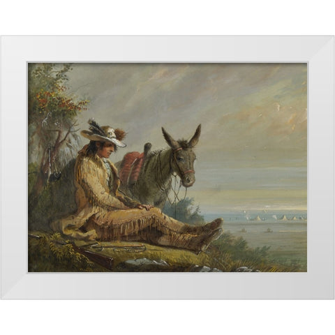 Pierre White Modern Wood Framed Art Print by Miller, Alfred Jacob