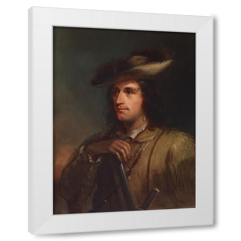 Portrait of Antoine White Modern Wood Framed Art Print by Miller, Alfred Jacob