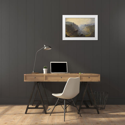 Wild Scenery White Modern Wood Framed Art Print by Miller, Alfred Jacob