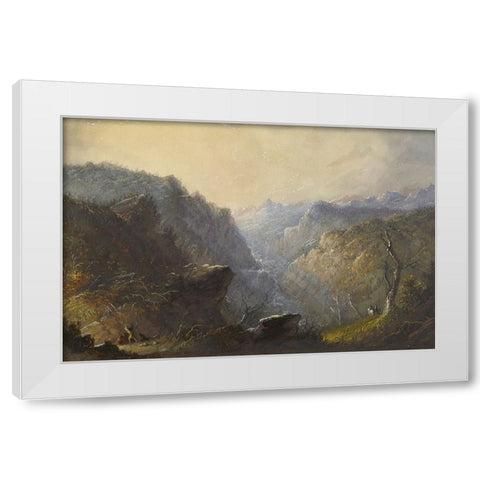 Wild Scenery White Modern Wood Framed Art Print by Miller, Alfred Jacob