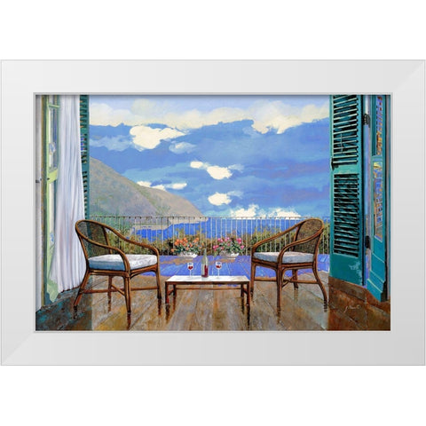 Aperitivo al Tramonto White Modern Wood Framed Art Print by Borelli, Guido
