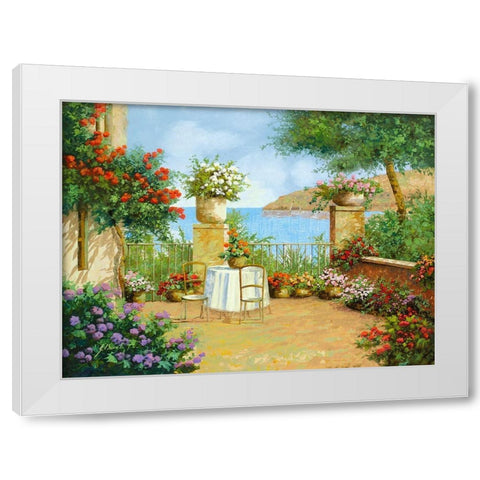 il Tavolo sulla Terrazza White Modern Wood Framed Art Print by Borelli, Guido