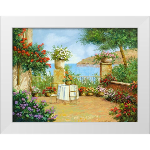 il Tavolo sulla Terrazza White Modern Wood Framed Art Print by Borelli, Guido