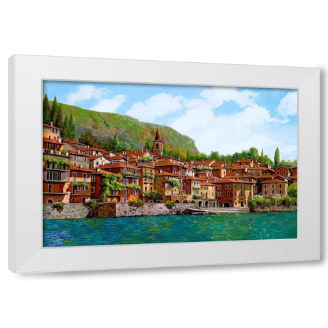 Bellano Sul Lago Di Como White Modern Wood Framed Art Print by Borelli, Guido