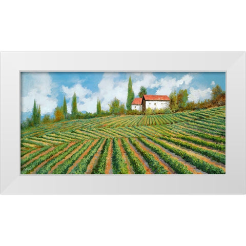 Le Vigne Di Collina White Modern Wood Framed Art Print by Borelli, Guido