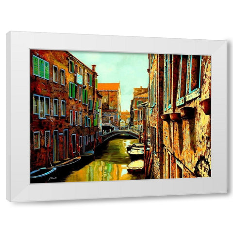 Venezia Al Tramonto White Modern Wood Framed Art Print by Borelli, Guido