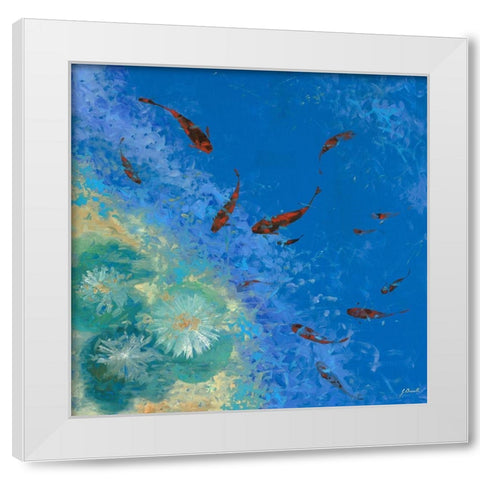 Tredici Pesciolini White Modern Wood Framed Art Print by Borelli, Guido