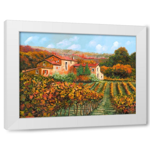 Tra Le Vigne A Montalcino White Modern Wood Framed Art Print by Borelli, Guido