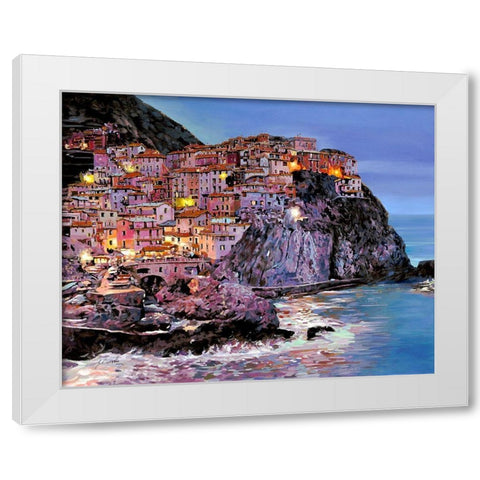 Crepuscolo a Manarola White Modern Wood Framed Art Print by Borelli, Guido